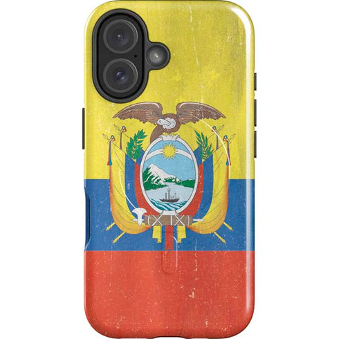 Ecuador Flag Distressed iPhone 16 Magsafe Impact Case